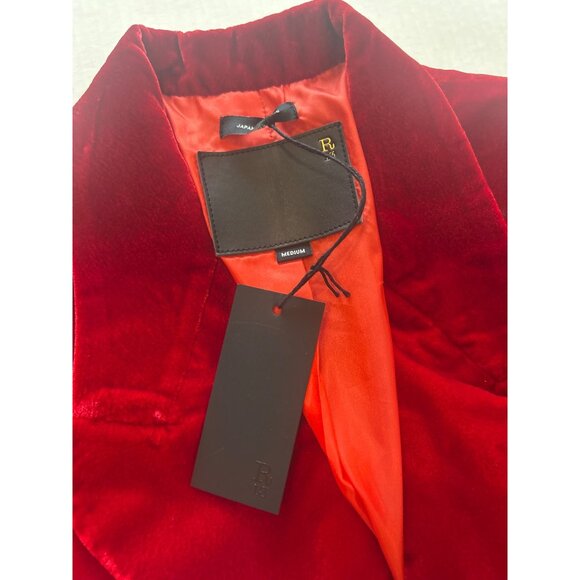 R13 Peak Lapel Ragged Blazer Red Velvet Size Medium NWT $1,295 - Picture 6 of 8